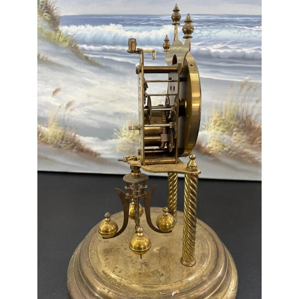 Vintage Kundo Brass 400 Day Anniversary Torsion Pendulum Clock Germany UNTESTED